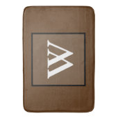 Bruin-wit-monogram Badmat (Voorkant Verticaal)