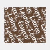 Bruin & Wit Nieuwigheids Voetbal Fleece Deken (Voorkant (Horizontaal))