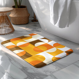 Bruin Wit Oranje Geel Halve Cirkels Patroon Badmat