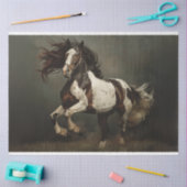 Bruin Wit Paard Decoupage Tissuepapier (Craft)