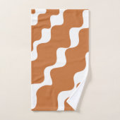 Bruin wit schuin aflopende golven patroon bad handdoek (Handdoek)
