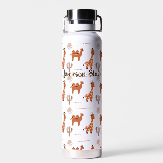 Bruin Wit Speelgoed Dierlijke Cactus Camel Llama Waterfles (Achterkant)
