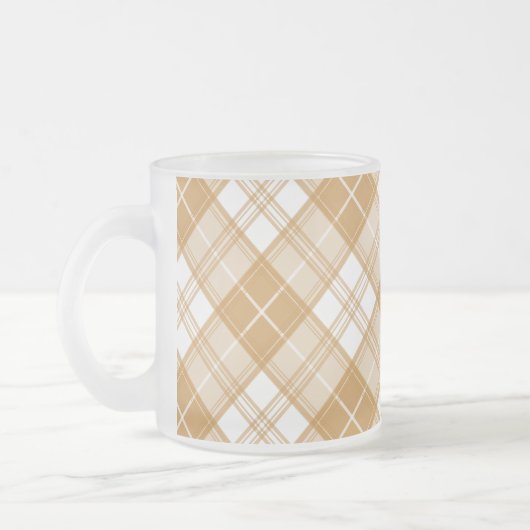 Bruin wit Tartan Patroon yxm0uat9 Matglas Koffiemok (Links)