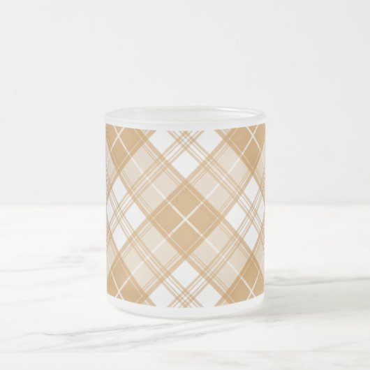 Bruin wit Tartan Patroon yxm0uat9 Matglas Koffiemok (Center)