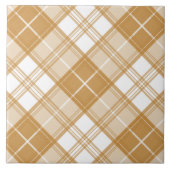Bruin wit Tartan Patroon yxm0uat9 Tegeltje (Voorkant)