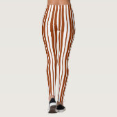 Bruin wit verticaal strepenpatroon leggings (Achterkant)