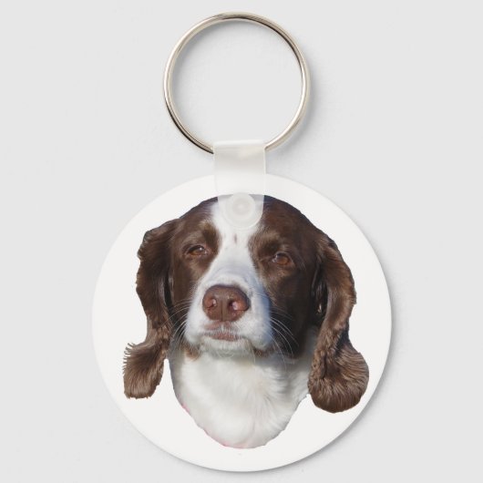 Bruin & Witte Hond sleutelhanger (Voorkant)