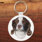 Bruin & Witte Hond sleutelhanger (Voorkant)