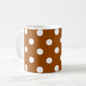 Bruin Witte Polka Dots Design Koffiemok (Voorkant links)