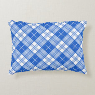 Bruin Witte Tartan Patroon yxm0uat9 Accent Kussen