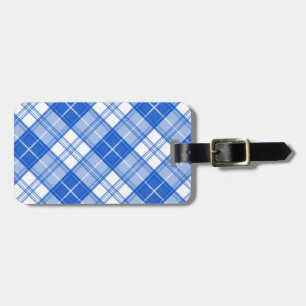 Bruin Witte Tartan Patroon yxm0uat9 Bagagelabel