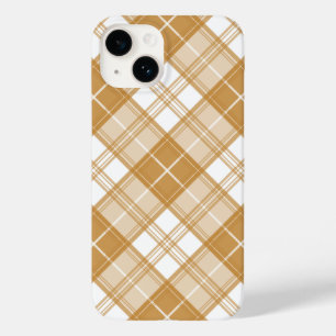 Bruin Witte Tartan Patroon yxm0uat9 Case-Mate iPhone 14 Hoesje