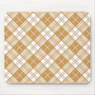 Bruin Witte Tartan Patroon yxm0uat9 Muismat