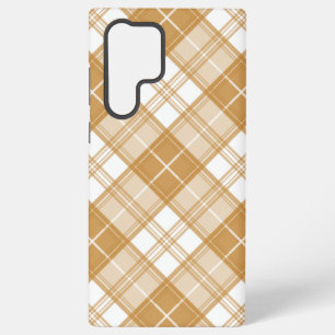 Bruin Witte Tartan Patroon yxm0uat9 Samsung Galaxy Hoesje