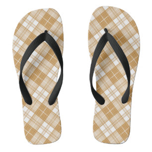 Bruin Witte Tartan Patroon yxm0uat9 Teenslippers