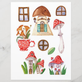Bruin Woodland Paddenstoelen voor Scrapbook en Jou