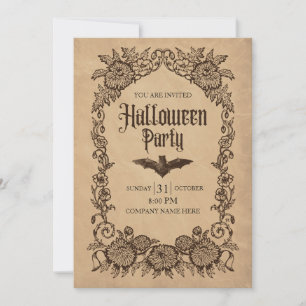 Bruin  Zakelijk Halloween Party Kaart