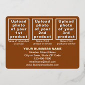 Bruin Zakelijk Merk op Valentijn Rechthoek Folie Feestdagenkaart (Achterkant)