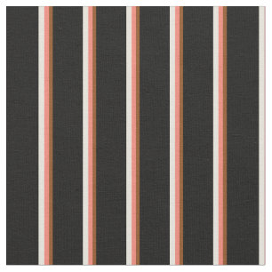 Bruin, zalm, beige en zwarte lijnen stof