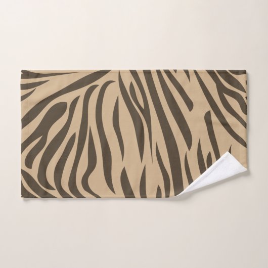 Bruin Zebra Print Satin Ribbon Bad Handdoek (Handdoek)