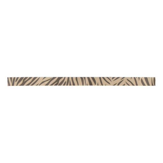 Bruin Zebra Print Satin Ribbon Lint (Voorkant)