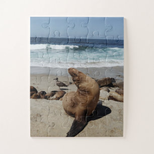 Bruin Zee Loon op strand Legpuzzel