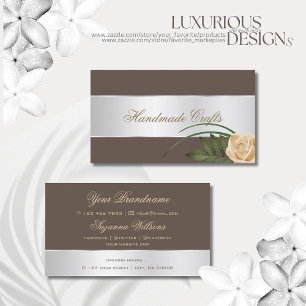Bruin zilveren decor Cute Roos Flower Elegant Flor Visitekaartje
