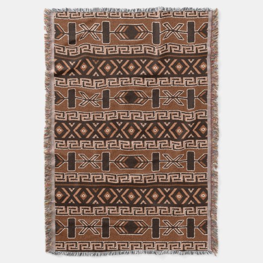 Bruin Zuidwest Ontwerp Aztec Patroon Deken (Voorkant Verticaal)
