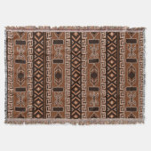 Bruin Zuidwest Ontwerp Aztec Patroon Deken (Voorkant)