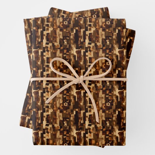 Bruin & Zwart Abstract Inpakpapier Vel (In situ)