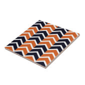 Bruin Zwart Chevron Zig Zag Patroon Tegeltje (Zijkant)