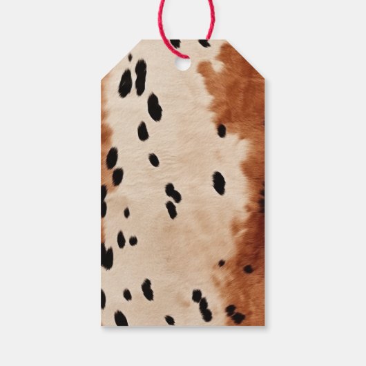 Bruin zwart crème Koeienhuid Cadeaulabel (Achterkant)