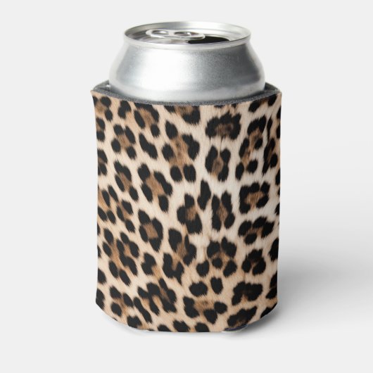 Bruin Zwart Crème Leopard Dier Blikjeskoeler (Blikje Achterkant)