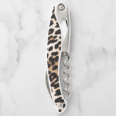 Bruin Zwart Crème Leopard Dier Kurkentrekker (Achterkant)