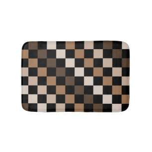 Bruin Zwart geruit Gingham Patroon Badmat