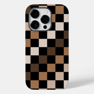 Bruin Zwart geruit Gingham Patroon Case-Mate iPhone 14 Pro Hoesje