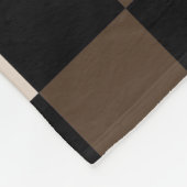 Bruin Zwart geruit Gingham Patroon Fleece Deken (Hoek)