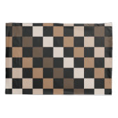 Bruin Zwart geruit Gingham Patroon Kussensloop (Achterkant)