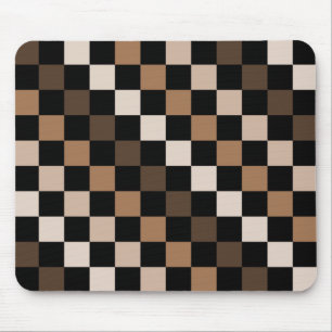 Bruin Zwart geruit Gingham Patroon Muismat