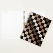 Bruin Zwart geruit Gingham Patroon Planner (Display)