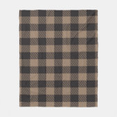 Bruin Zwart Gingham Buffalo Plaid Boerderij Fleece Deken (Voorkant)