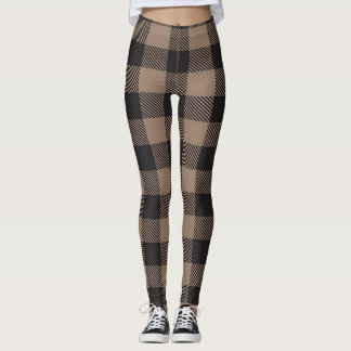 Bruin Zwart Gingham Buffalo Plaid Boerderij Leggings