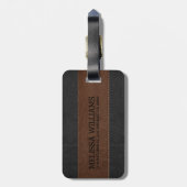Bruin & Zwart  leertextuur Bagagelabel (Achterkant verticaal)