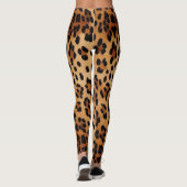 Bruin Zwart Luipaard Dierenprint Leggings (Achterkant)