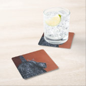 Bruin Zwart Rustiek Art Custom Vierkante Onderzett Vierkante Kartonnen Onderzetter (Insitu)