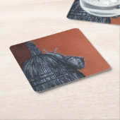 Bruin Zwart Rustiek Art Custom Vierkante Onderzett Vierkante Kartonnen Onderzetter (Schuin)