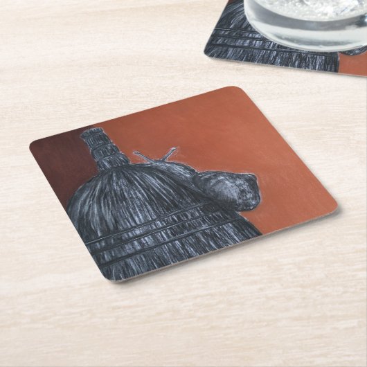 Bruin Zwart Rustiek Art Custom Vierkante Onderzett Vierkante Kartonnen Onderzetter (Schuin)