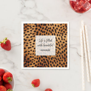 Bruin Zwart Safari Cheetah Leopard Dier Servet