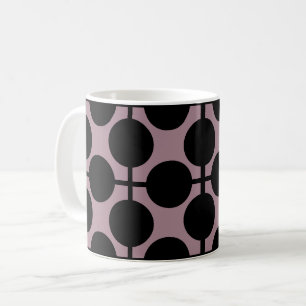 bruin zwart stippen geruit patroon mode koffiemok