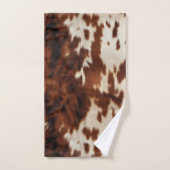 Bruin Zwart Wit Koeienhuid Bad Handdoek (Handdoek)